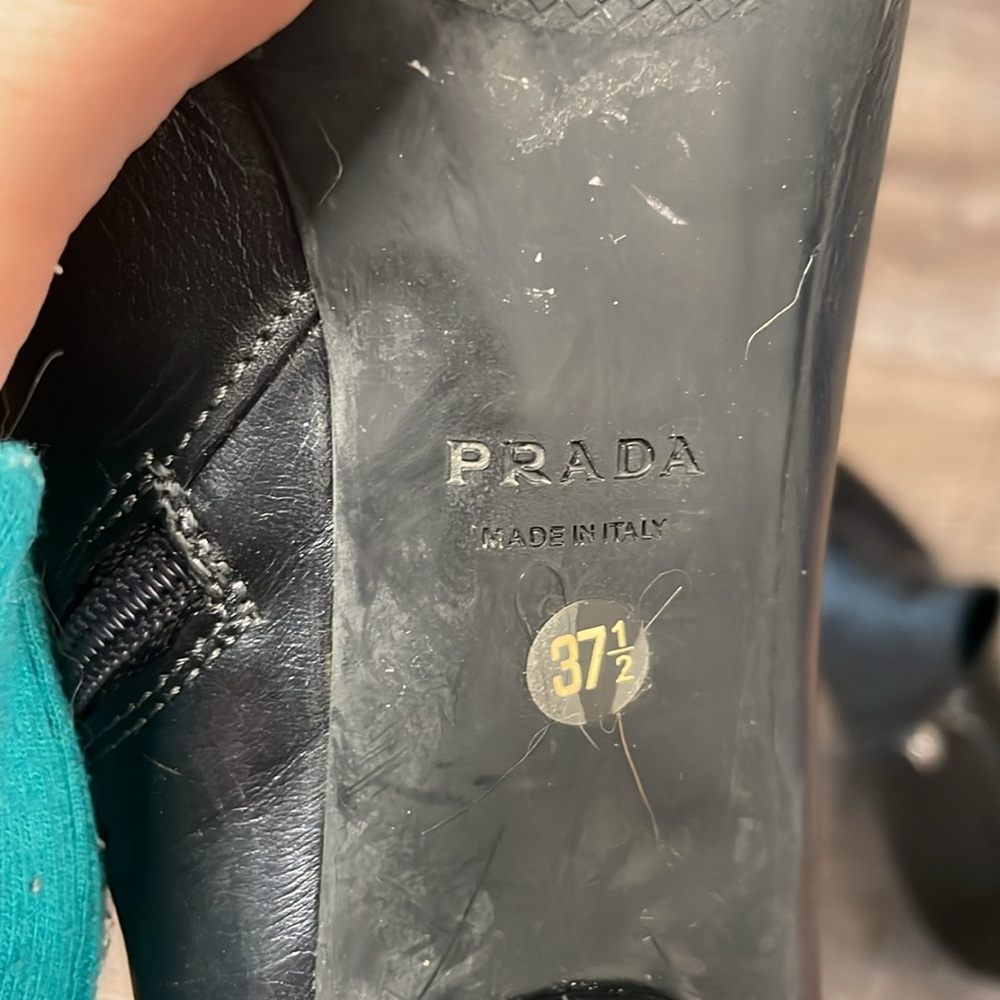 Vintage Prada leather ankle kitten heel booties boots - Picture 8 of 12